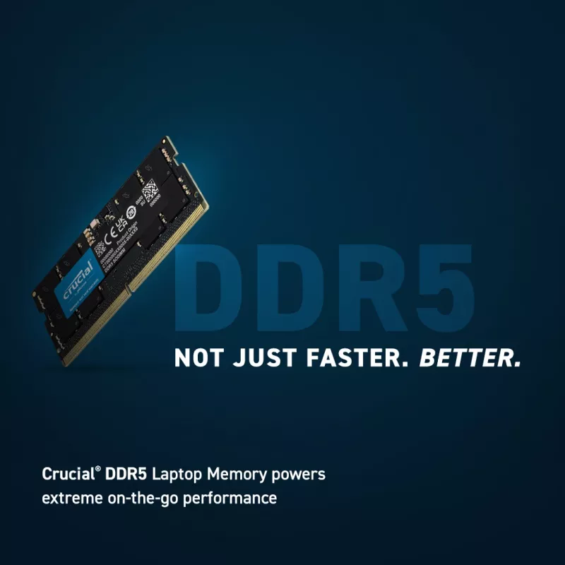 Crucial CT16G56C46S5 SO-DIMM, 1x 16GB, DDR5, 5600 Mhz, CL46, 1.1v