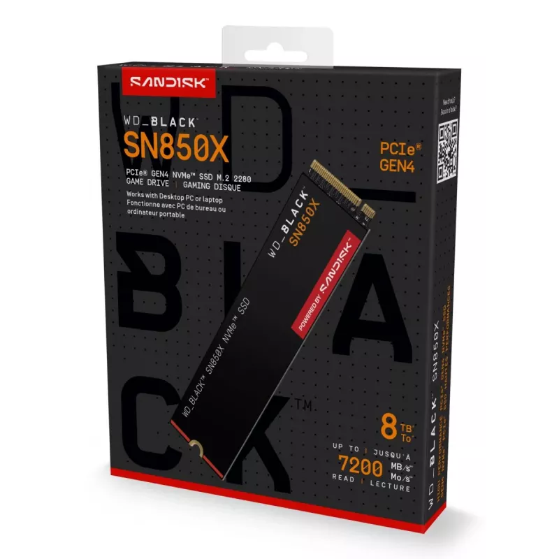WESTERN DIGITAL SSD - WD_Schwarz SN850X - 8TB - Pci-e Gen4 x4 - M.2 2280
