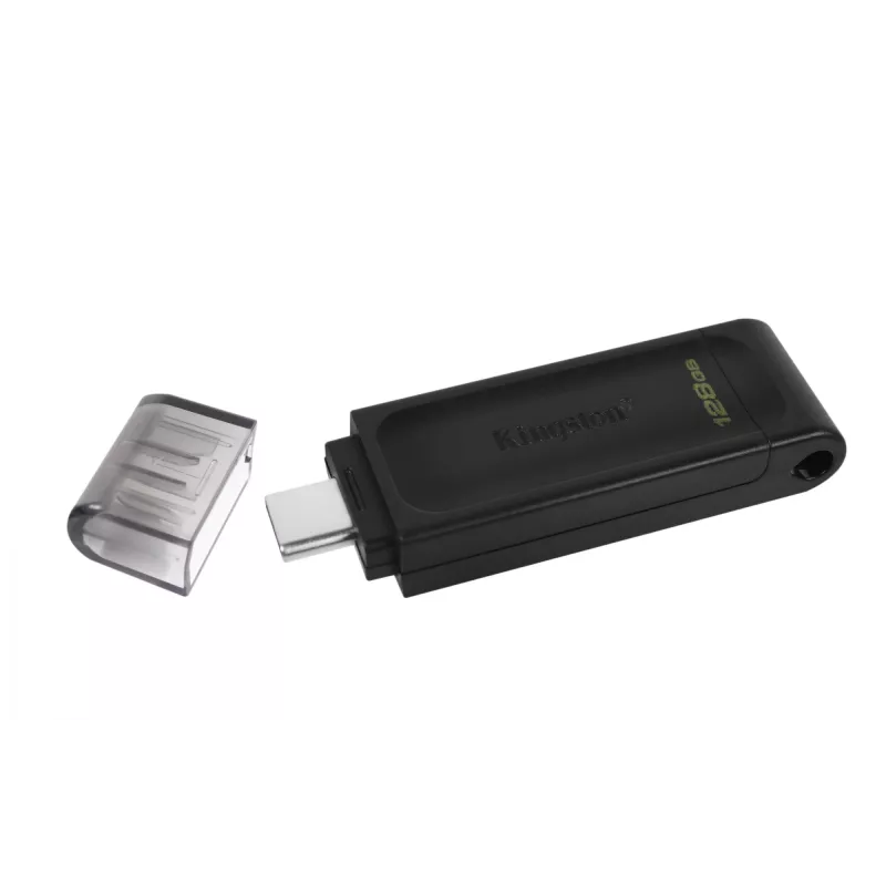 Kingston Technology DataTraveler 128GB USB-C 3.2 Gen 1 70, 128 GB, USB Type-C, 3.2 Gen 1 (3.1 Gen 1), Kappe, 7 g, Schwarz