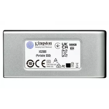 Kingston Technology 1000G PORTABLE SSD XS2000, 1 TB, USB Type-C, 3.2 Gen 2 (3.1 Gen 2), 2000 MB/s, Schwarz, Silber