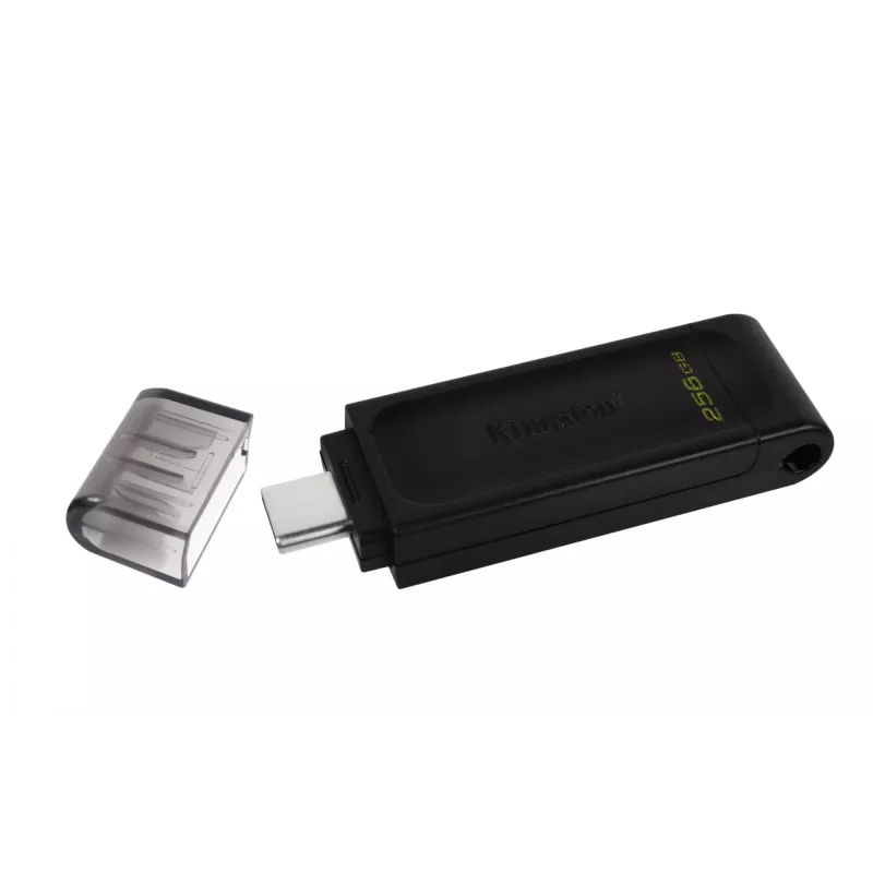 Kingston Technology DataTraveler 256GB USB-C 3.2 Gen 1 70, 256 GB, USB Type-C, 3.2 Gen 1 (3.1 Gen 1), Cap, 7 g, Schwarz