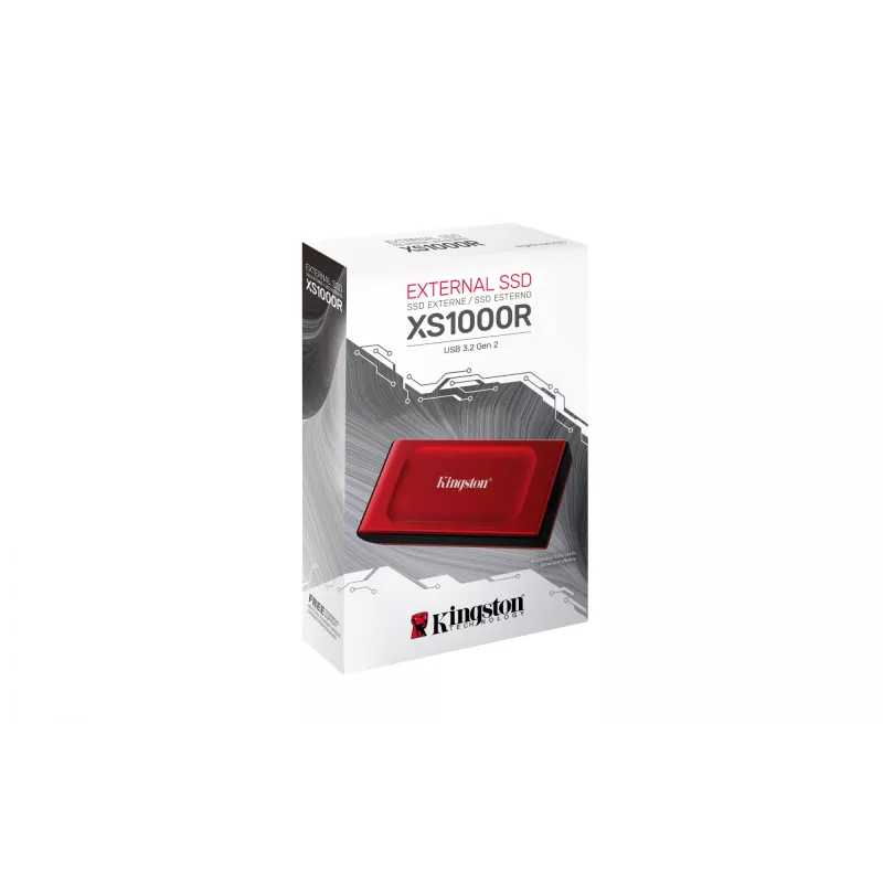 Kingston Technology 1TB XS1000 Rot Externe USB 3.2 Gen 2 Tragbare Solid-State-Festplatte