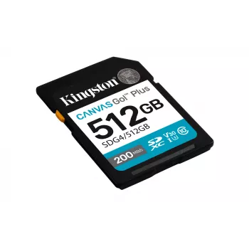 “Kingston Technology Canvas Go! Plus” 512GB SDXC “Canvas Go Plus Gen4” 200MB/s C10 UHS-I U3 V30