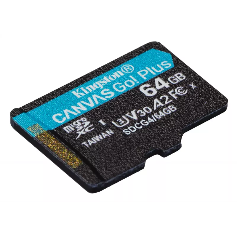 Kingston Technology 64GB microSDXC Canvas Go Plus Gen4 200MB/s A2 U3 V30 Karte + Adapter