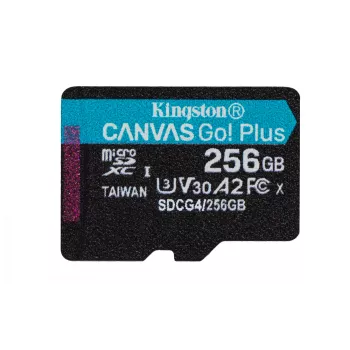 Kingston Technology 256GB microSDXC Canvas Go Plus Gen4 200MB/s A2 U3 V30 Karte + Adapter