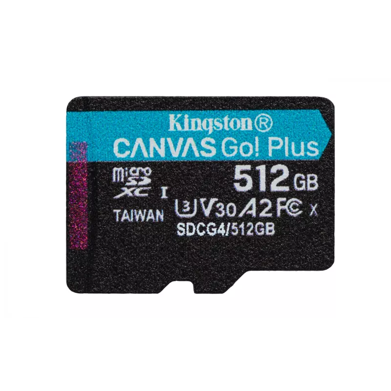 Kingston Technology 512GB microSDXC Canvas Go Plus Gen4 200MB/s A2 U3 V30 Karte + Adapter
