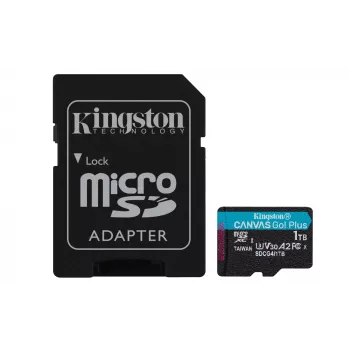 Kingston Technology 1TB microSDXC Canvas Go Plus Gen4 200MB/s A2 U3 V30 Karte + Adapter