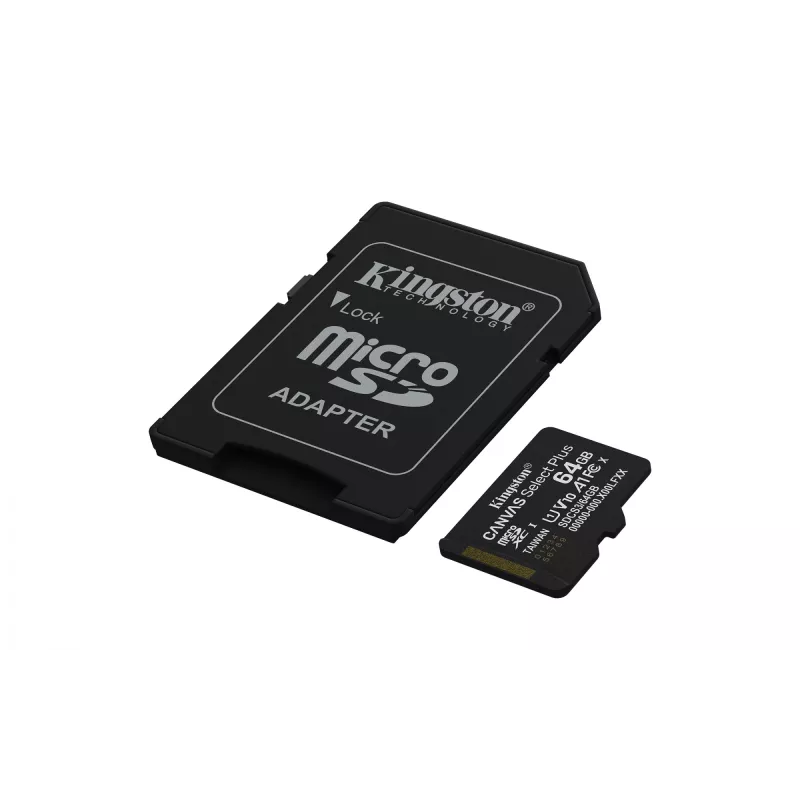 Kingston Technology 64GB microSDXC Canvas Select Plus Gen3 100MB/s A1 Karte + Adapter
