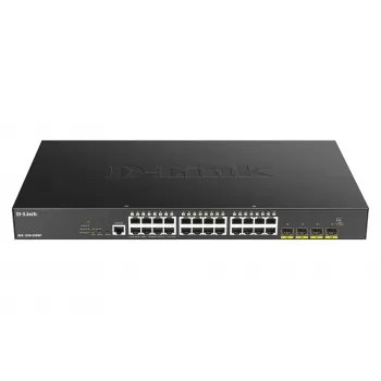 D-Link 24-Port Gigabit PoE Smart Managed Switch mit 4x 10G SFP+, 370 Watt