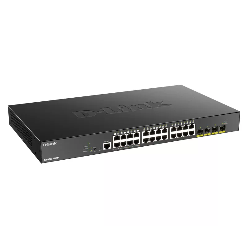 D-Link 24-Port Gigabit PoE Smart Managed Switch mit 4x 10G SFP+, 370 Watt