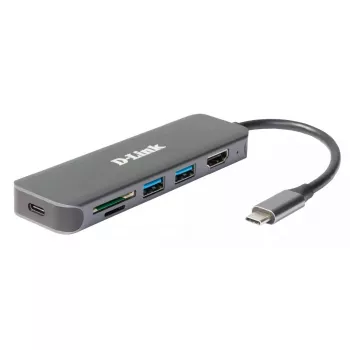 D-Link 6-in-1 USB-C Hub mit HDMI/Kartenleser/Power Delivery