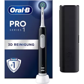 Oral-B Pro 1 Cross Action rotierend-oszillierende Zahnbürste für Erwachsene, Schwarz