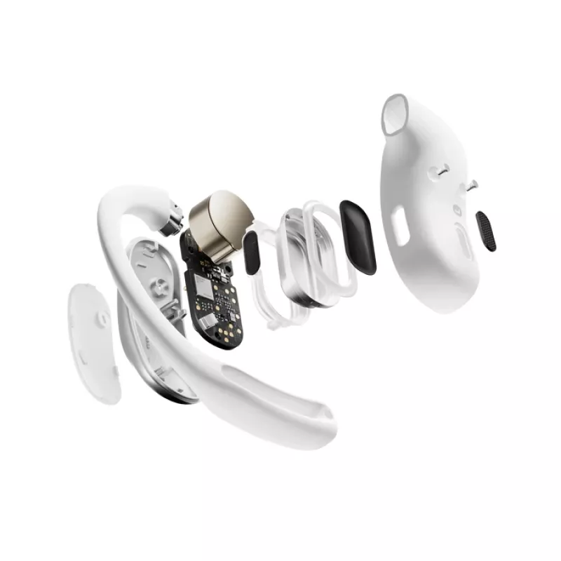 SHOKZ OpenFit Air, Weiß, Headset, kabellos, Ohrbügel, Anrufe / Musik / Sport / Alltag, Bluetooth, Weiß