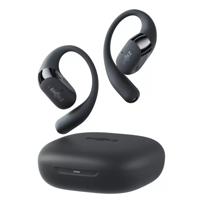 Headset JLAB AUDIO SHOKZ OpenFit 2 — Knochenschall, kabellos, Open-Ear mit Ohrbügel, Schwarz