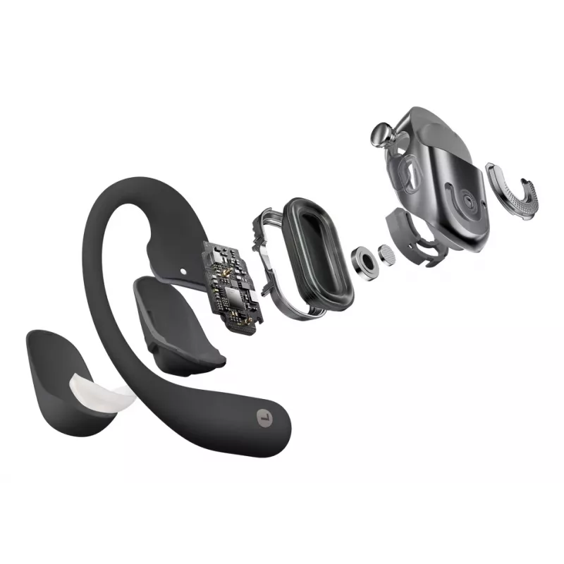 Headset JLAB AUDIO SHOKZ OpenFit 2 — Knochenschall, kabellos, Open-Ear mit Ohrbügel, Schwarz