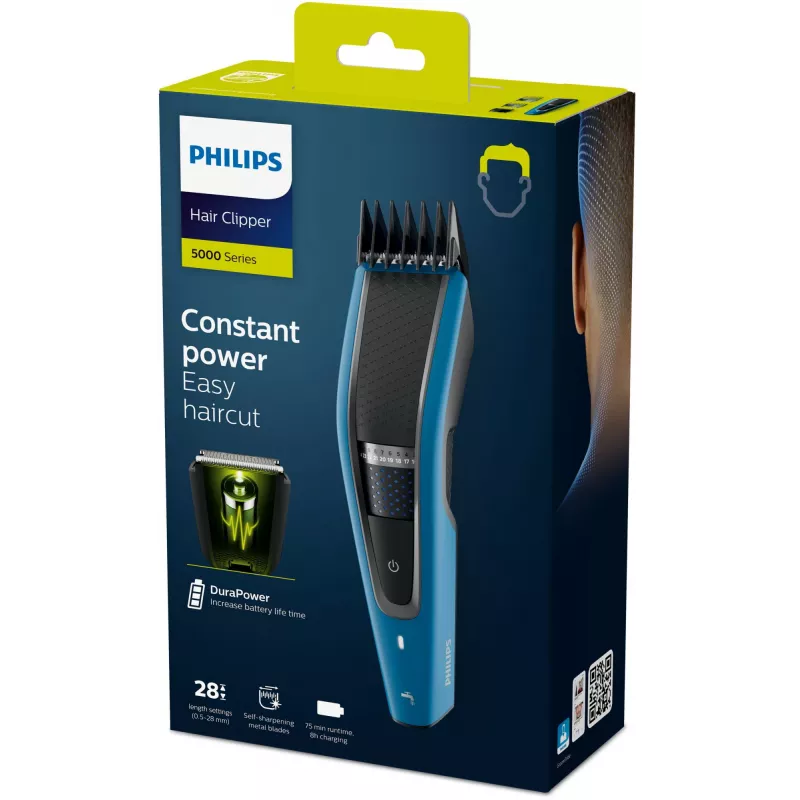 Haarschneider Philips HC5612/15 — kabellos, Edelstahlklinge, 28 Längeneinstellungen (0,5 mm–28 mm), 75 min. Akkulaufzeit