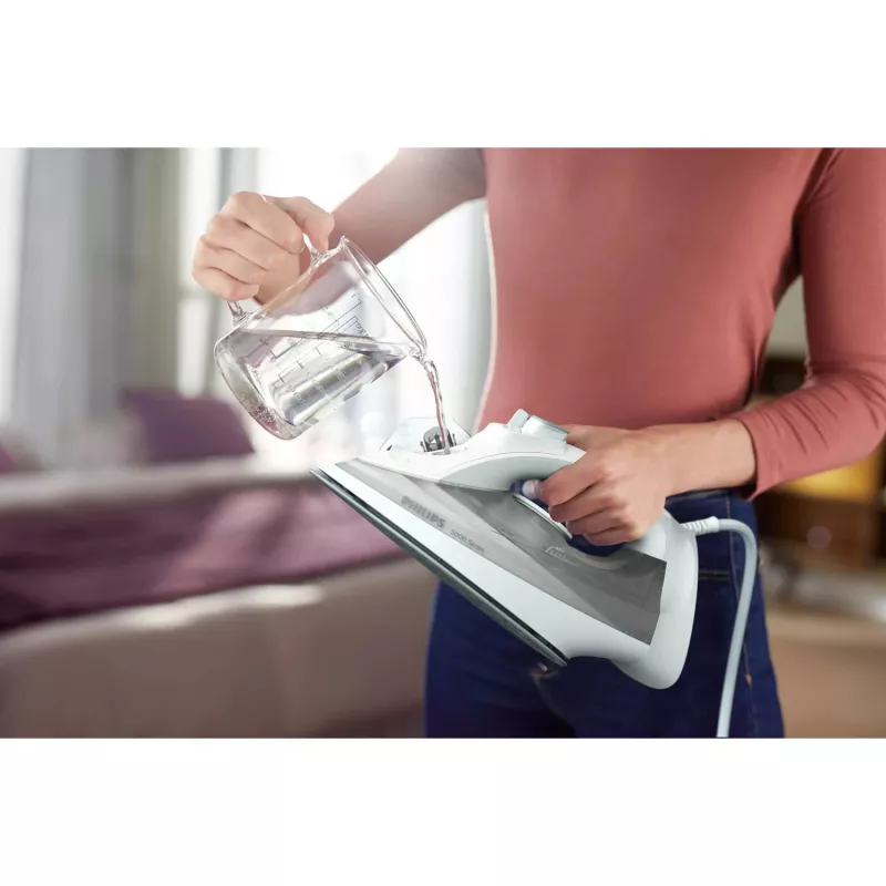 Philips 5000 Serie DST5010/10 Bügeleisen Dampfbügeleisen SteamGlide Plus Bügelsohle 2400 W Grau, Weiß