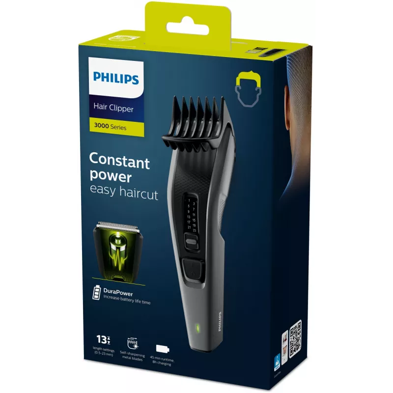 Philips HAIRCLIPPER Series 3000 HC3525/15 Haarschneider, Schwarz, Grau, 0,5 mm, 2,3 cm, 4,1 cm, AC/Akku, 45 min