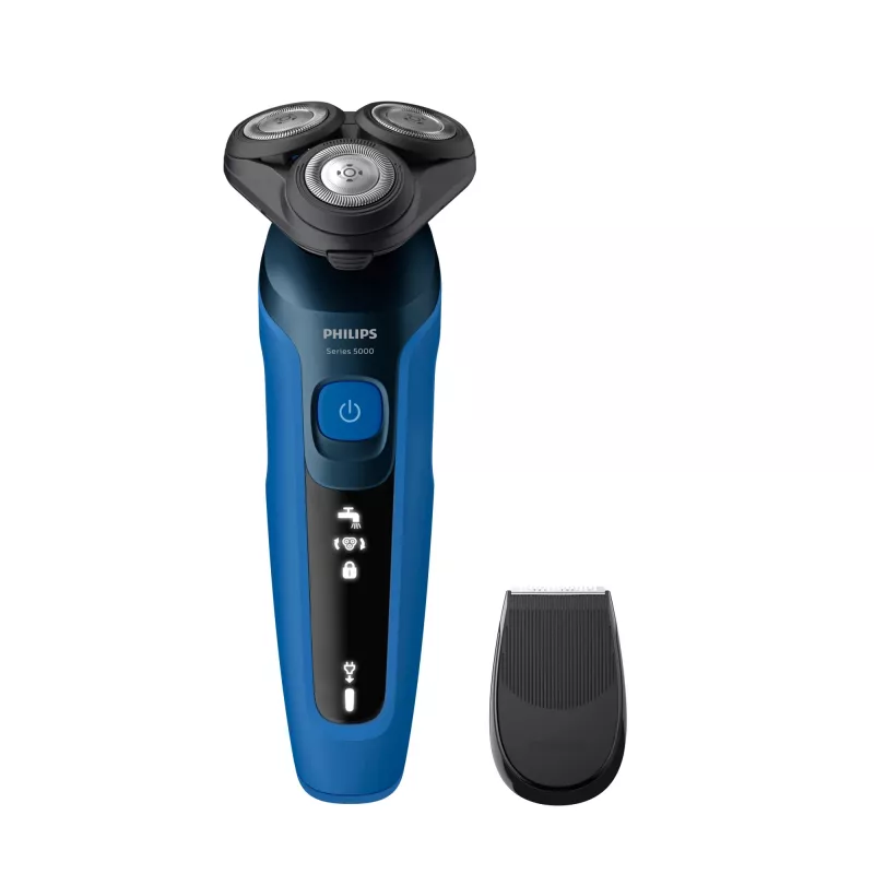 Elektrorasierer Philips Series 5000 S5466/17 — rotierendes 3‑Kopf‑System, Li‑Ionen‑Akku, 50 Min. Laufzeit, abwaschbar, Nass‑ & Trockenrasur