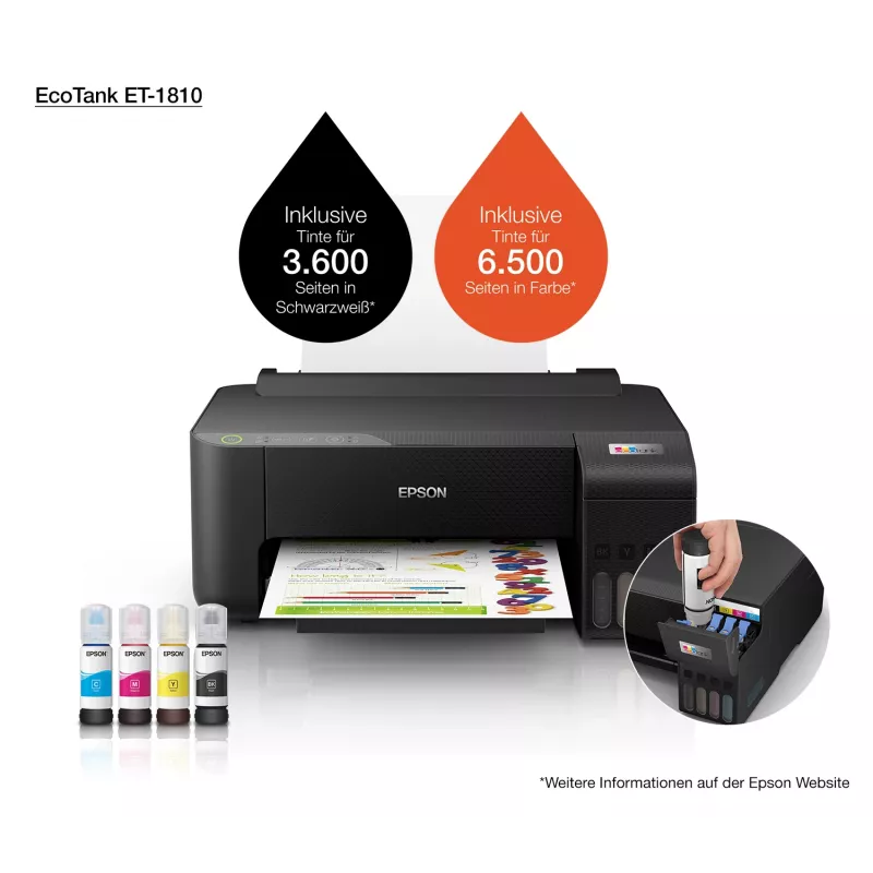 Epson EcoTank ET-1810 Tintenstrahldrucker Farbe 5760 x 1440 DPI A4 Wi-Fi