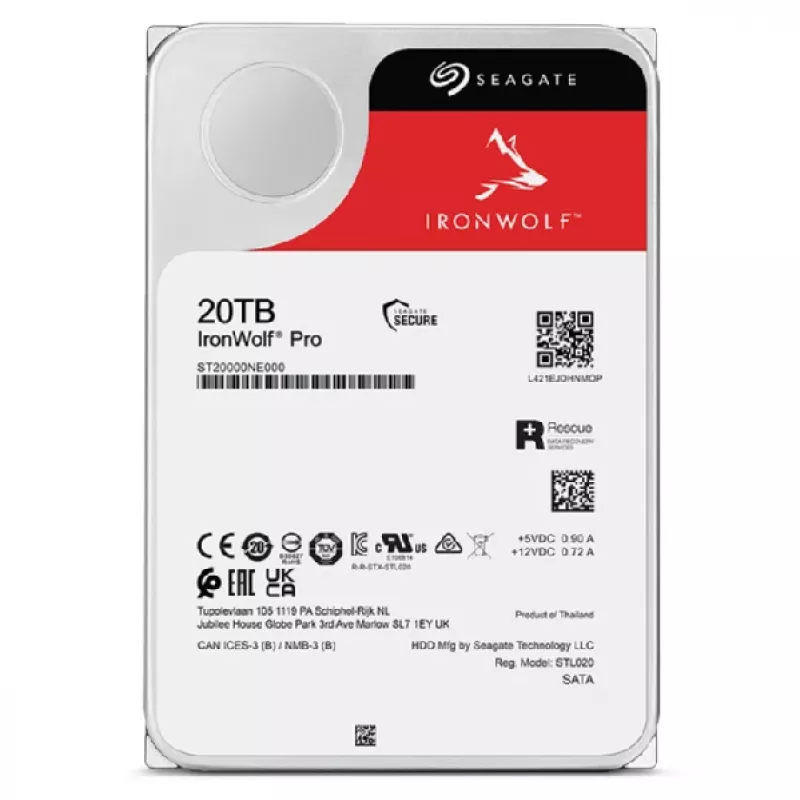 Seagate IronWolf Pro ST20000NT001 interne Festplatte 20 TB 7200 RPM 256 MB 3,5 Zoll