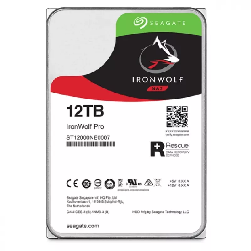 Seagate IronWolf Pro ST12000NT001 interne Festplatte 12 TB 7200 RPM 256 MB 3,5 Zoll Serial ATA III