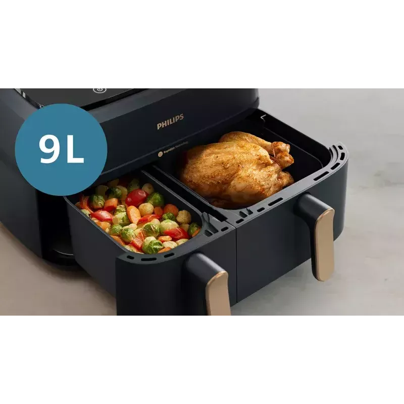Heißluftfritteuse Philips 3000 Series Dual Basket Airfryer NA352/00 — 9 L, 2750 W, Dual-Korb, 8 Programme, 40–200 °C