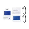 Externe SSD Samsung T7 Portable 1 TB, USB-C 3.2 Gen 2, NVMe, AES-256 Hardware-Verschlüsselung, Blau