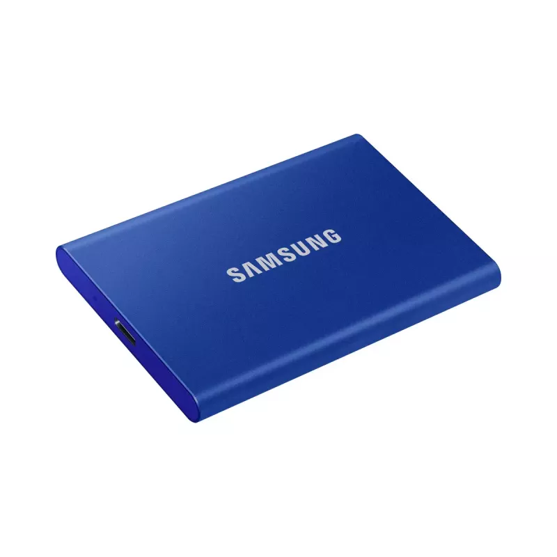 Externe SSD Samsung T7 Portable 1 TB, USB-C 3.2 Gen 2, NVMe, AES-256 Hardware-Verschlüsselung, Blau