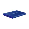 Externe SSD Samsung T7 Portable 1 TB, USB-C 3.2 Gen 2, NVMe, AES-256 Hardware-Verschlüsselung, Blau