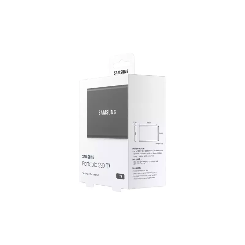 Samsung Portable SSD T7 1 TB USB Type-C 3.2 Gen 2 (3.1 Gen 2) Grau