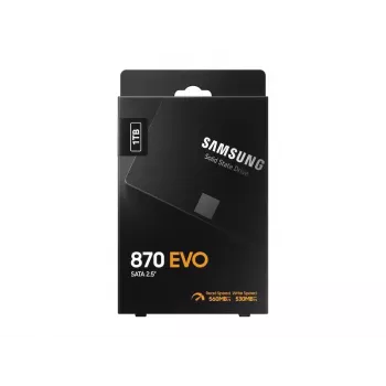 SSD 2.5 Zoll Samsung 870 EVO 1000 GB — SATA III, Lesen 560 MB/s, Schreiben 530 MB/s, Schwarz