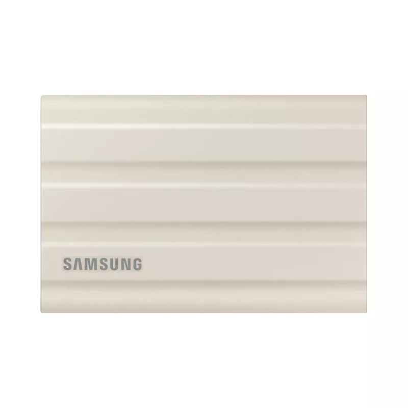 Externe SSD Samsung MU-PE1T0K 1 TB tragbares NVMe USB Type-C 3.2 Gen 2, beige, Gummigehäuse, wasserfest