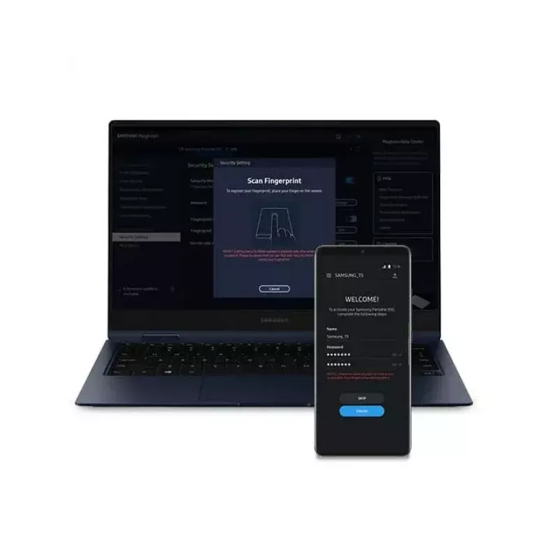 Externe SSD Samsung MU-PE1T0R 1 TB USB Type-C 3.2 Gen 2 (NVMe), Blau, Gummigehäuse