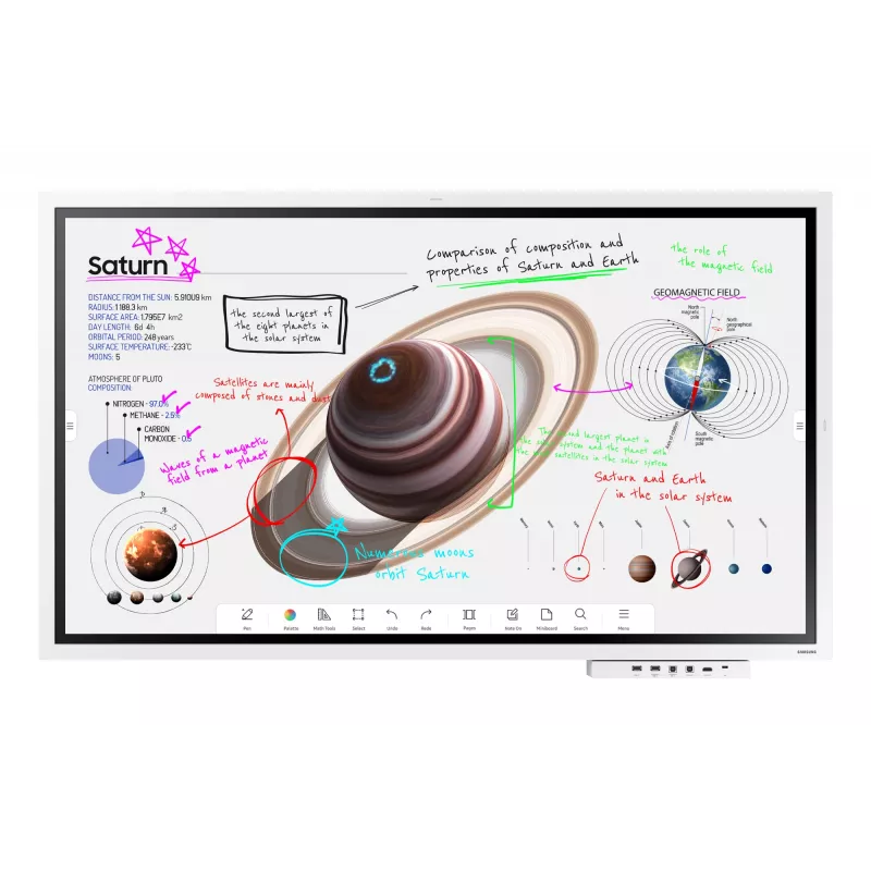Samsung WM55B interaktives Whiteboard 139,7 cm (55 Zoll) 3840 x 2160 Pixel Touchscreen Grau, Weiß