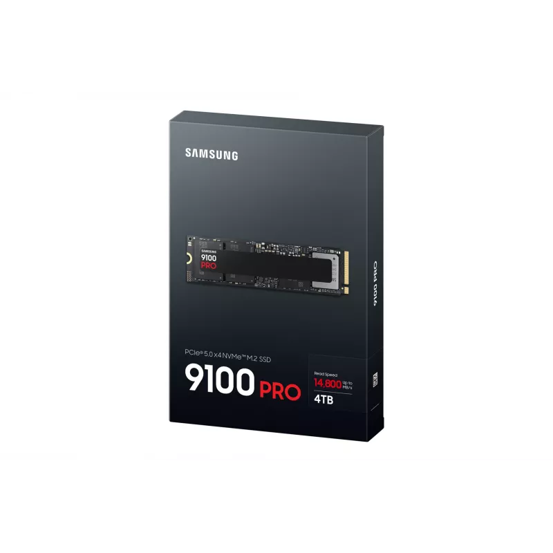SSD M.2 Samsung 9100 PRO 4 TB PCIe 5.0 NVMe — 2280, Lesen 14800 MB/s, Schreiben 13400 MB/s, V-NAND TLC