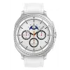 Smartwatch Samsung Galaxy Watch 8 Classic 46 mm — 1,3 Zoll AMOLED, 438×438, 64 GB, Wi‑Fi, GPS, Silbergehäuse, weißes Armband
