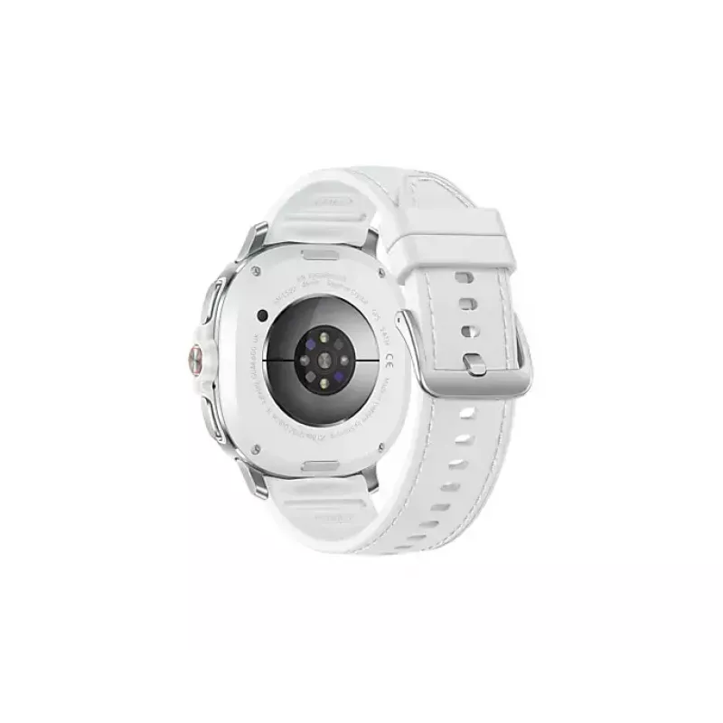 Smartwatch Samsung Galaxy Watch 8 Classic 46 mm — 1,3 Zoll AMOLED, 438×438, 64 GB, Wi‑Fi, GPS, Silbergehäuse, weißes Armband