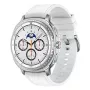 Smartwatch Samsung Galaxy Watch 8 Classic 46 mm — 1,3 Zoll AMOLED, 438×438, 64 GB, Wi‑Fi, GPS, Silbergehäuse, weißes Armband