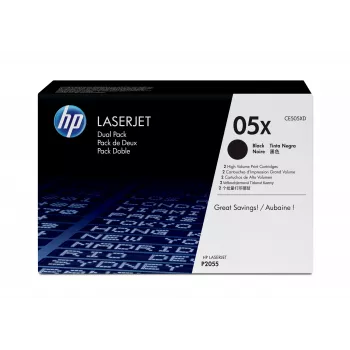 HP 05X 2-pack High Yield Schwarz Original LaserJet Tonerkartusches
