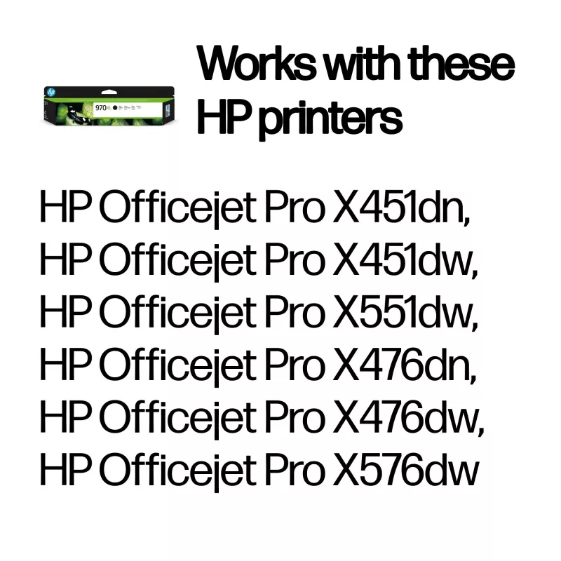 HP 970XL Original Schwarz Tintenpatrone mit hoher Reichweite, Schwarz, 1 St., 9200 Seiten