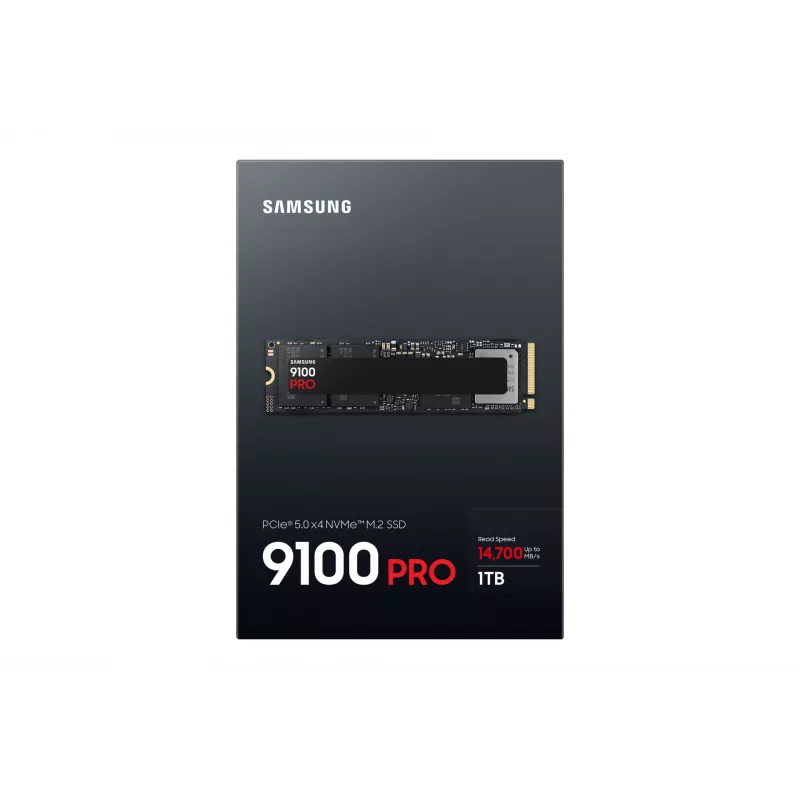 M.2 NVMe SSD Samsung 9100 PRO 1 TB, PCIe 5.0, 2280, Lesen 14700 MB/s, Schreiben 13300 MB/s