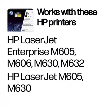HP 81X High Yield Black Original LaserJet Toner Cartridge, 25000 Seiten, Schwarz, 1 Stück