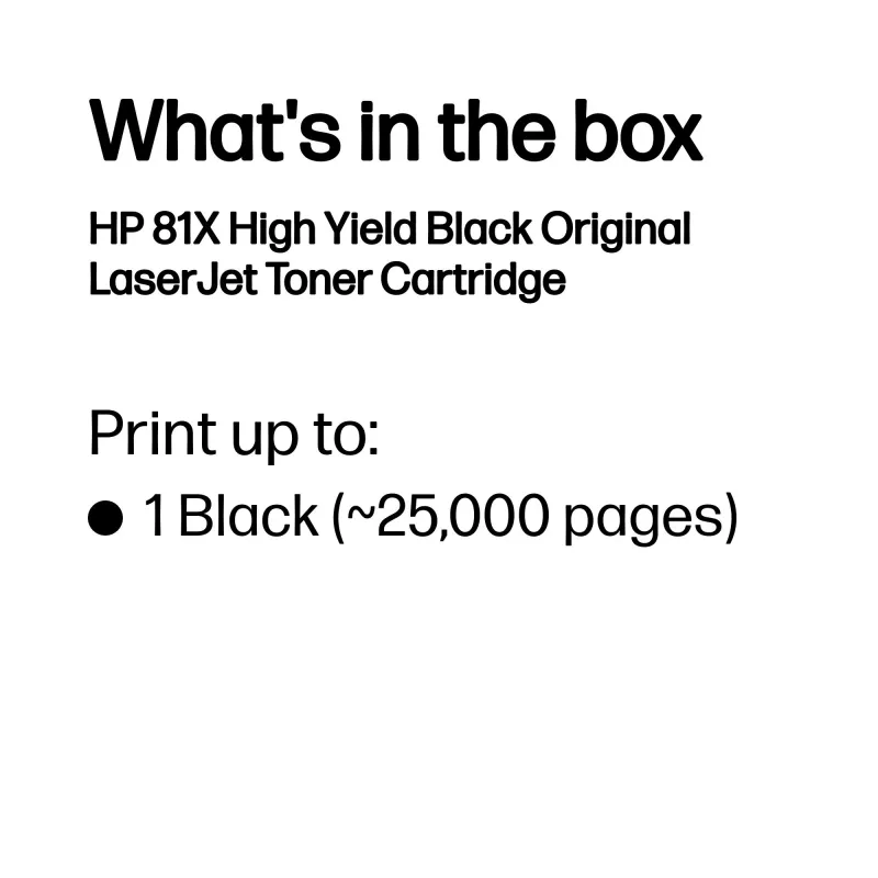 HP 81X High Yield Black Original LaserJet Toner Cartridge, 25000 Seiten, Schwarz, 1 Stück