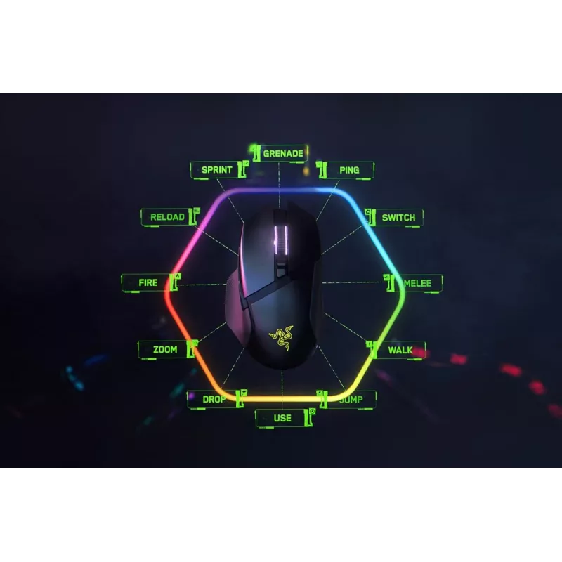 RAZER Basilisk V3 Pro – Anpassbare kabellose Gaming-Maus mit Razer HyperScroll-Neigungsrad