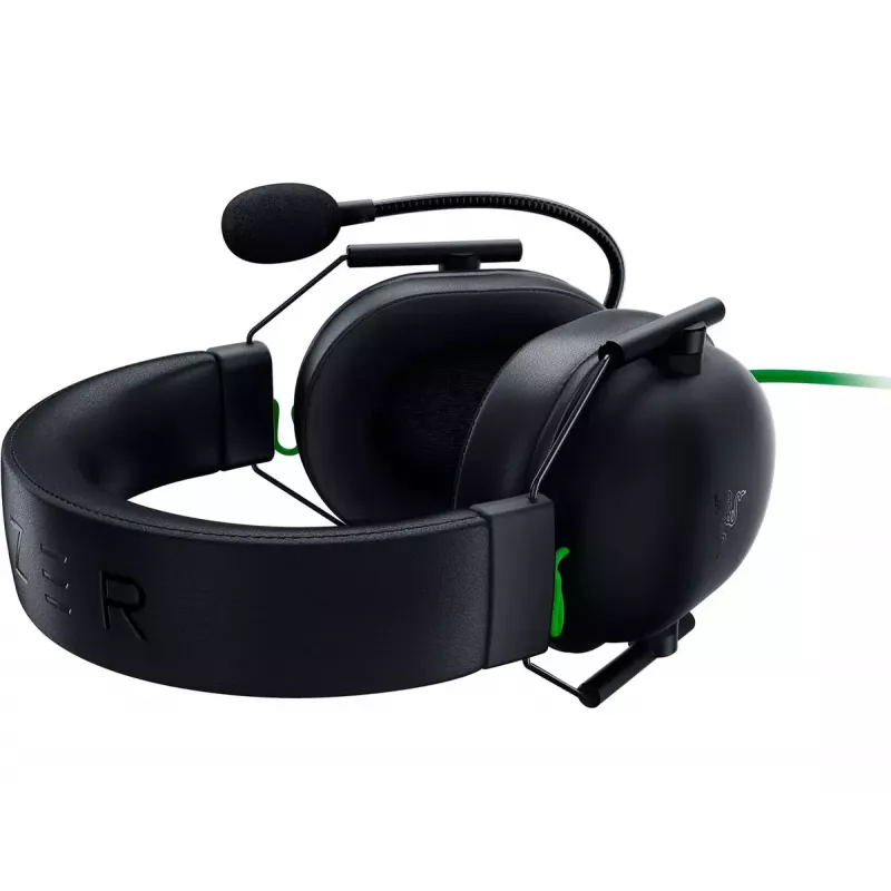 Kabelgebundenes Gaming-Headset Razer SchwarzShark V2 X — binaural, 3,5 mm, 32 Ω, 100 dB, geräuschunterdrückendes Schwenkmikrofon, 1,3 m Kabel, grün/schwarz