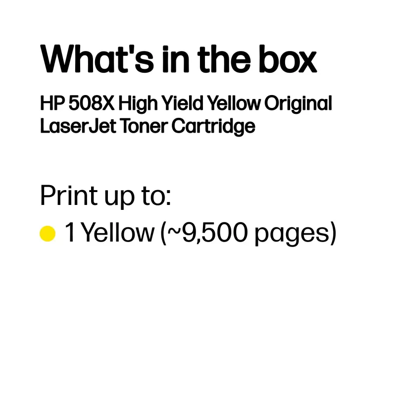 HP 508X High Yield Yellow Original LaserJet Toner Cartridge, 9500 Seiten, Gelb, 1 Stück
