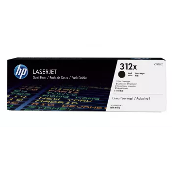 Toner-Kartuschen-Pack HP 312X (CF380XD) — 2× Schwarz, hohe Ergiebigkeit, je 8.800 Seiten