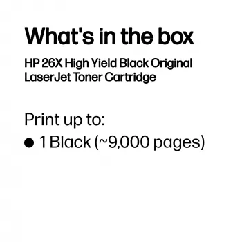 HP 26X High Yield Schwarz Original LaserJet Tonerkartusche, 9000 Seiten, Schwarz, 1 Stück