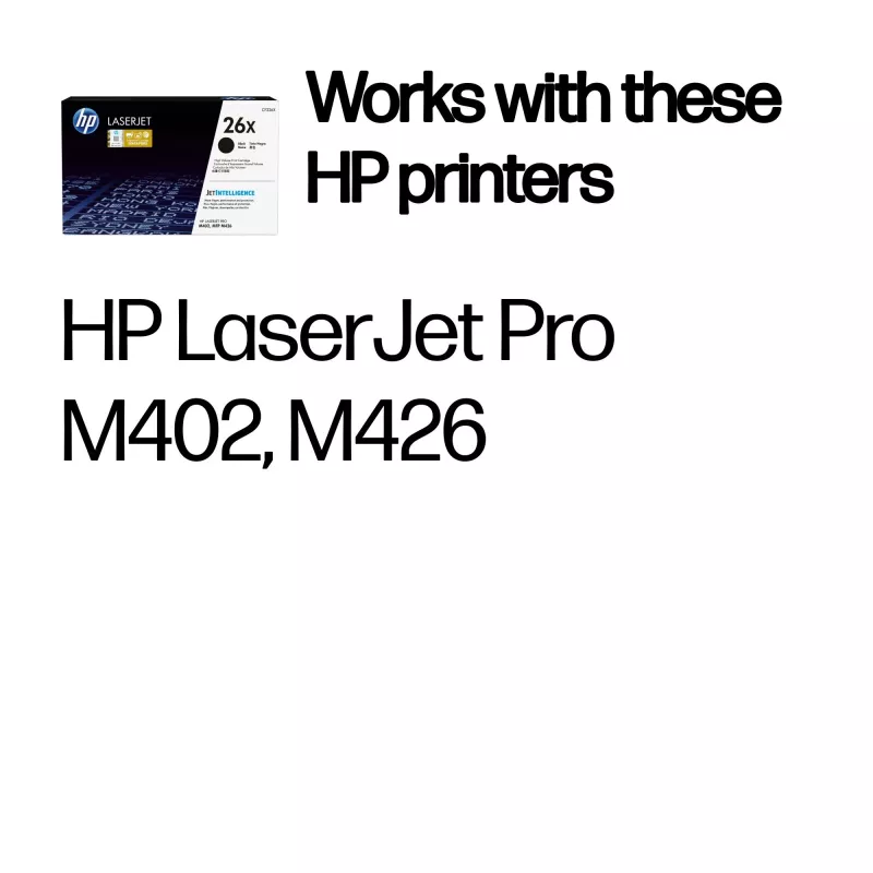 HP 26X High Yield Schwarz Original LaserJet Tonerkartusche, 9000 Seiten, Schwarz, 1 Stück